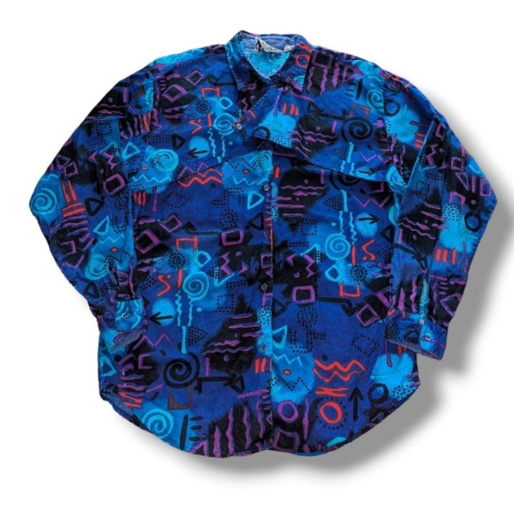 VTG 90s Mine & Bills Outfitters "Funky Cowboy" Button Down Long Sleeve Shirt - M